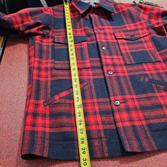 VTG 60s Pendleton Virgin Wool Field Shirt Trail Jacket M Red Plaid Shacket Rare - Picture 8 of 9
